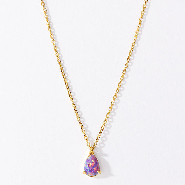 VFX0280 Waterdrop Pear Cut Opal Pendant Necklace