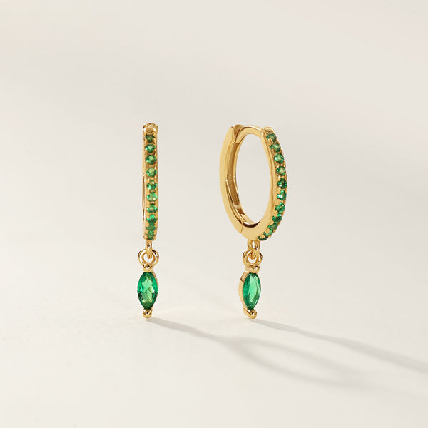 FE2759 Blue Turquoise Colorful Stone Dangle Hoop Earrings