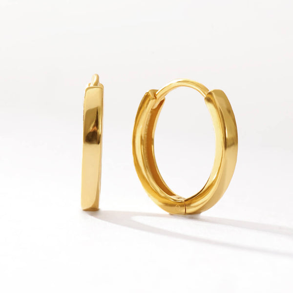 FE3423 Dainty High Polish Huggie Hoop Earrings