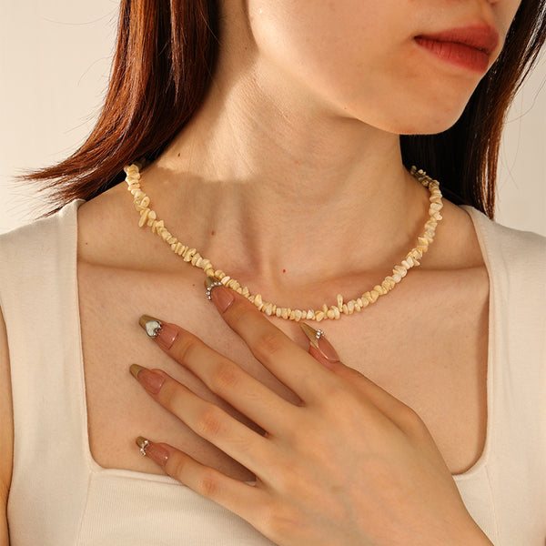 PN0171 925 Sterling Silver Women Chip Necklace