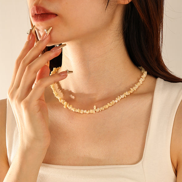 PN0171 925 Sterling Silver Women Chip Necklace