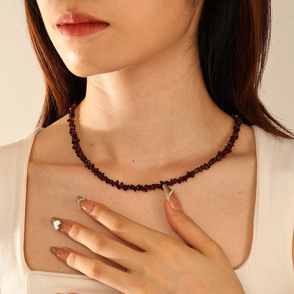 PN0162 925 Sterling Silver Irregular Beaded Necklace