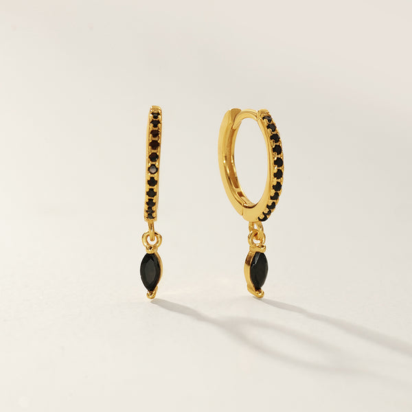 FE2759 Blue Turquoise Colorful Stone Dangle Hoop Earrings