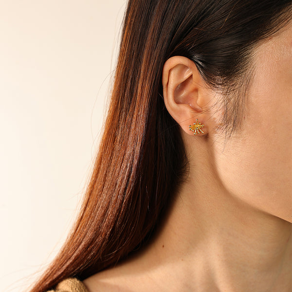 FE2908 925 Sterling Silver Starburst Stud Earrings