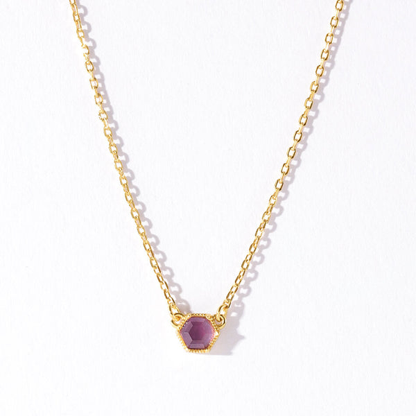 VFX0246 Hexagon Birthstone Pendant Necklace