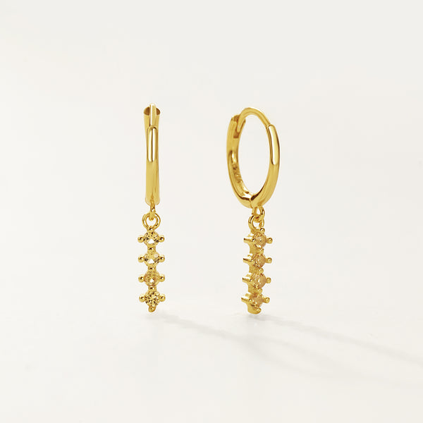 FE2745 925 Sterling Silver Multicolored Zirconia Dangle Hoop Earrings