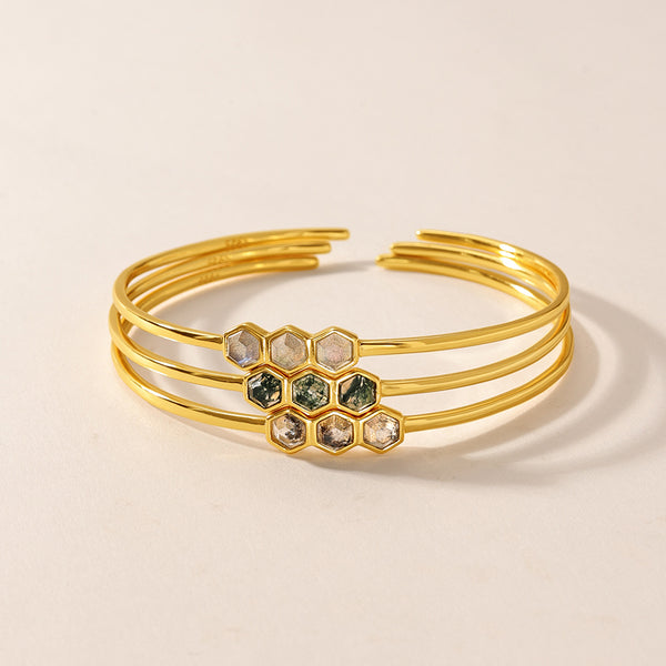 VFS0244 Hexagon Natural Stone Bangle