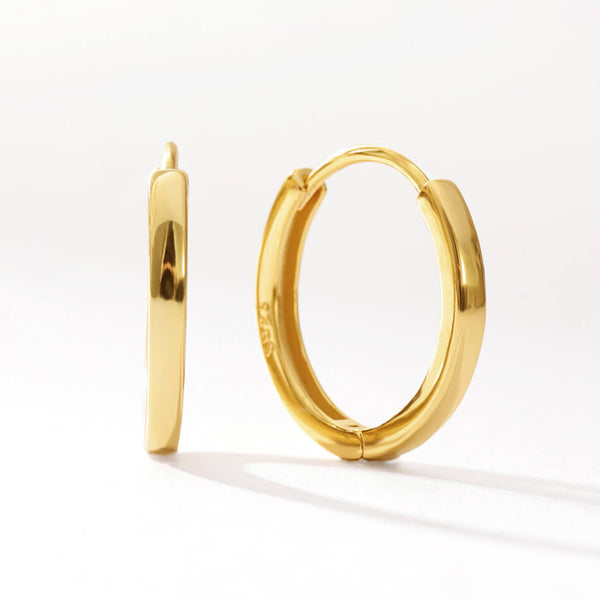 FE3423 Dainty High Polish Huggie Hoop Earrings