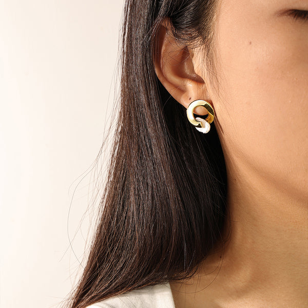 FE2254 925 Sterling Silver Irregular Baroque Pearl Stud Earrings