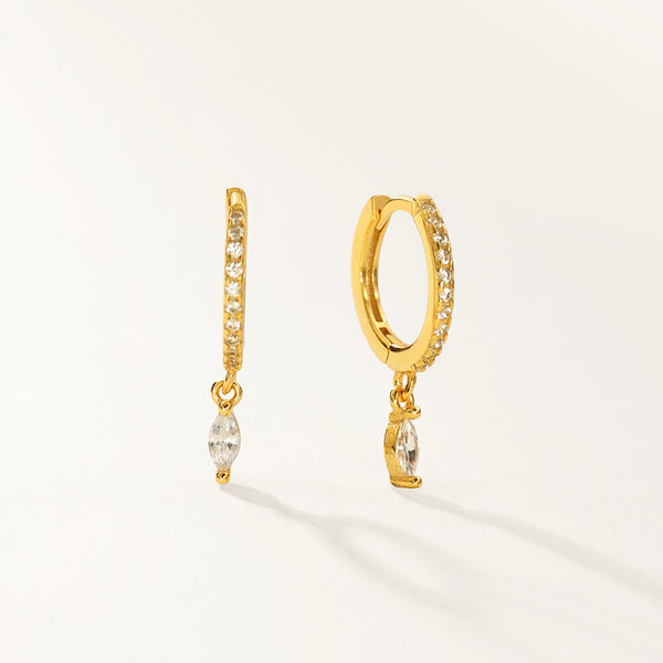 FE2759 Blue Turquoise Colorful Stone Dangle Hoop Earrings