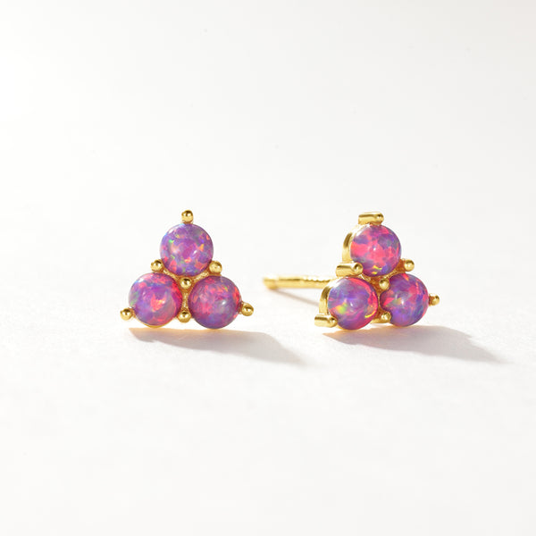 VFE0270 Colorful Opal Trio Mini Stud Earrings