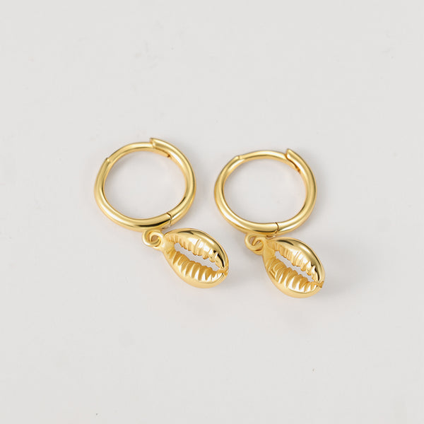 FE2100 925 Sterling Silver Classic Shell Dangle Earrings