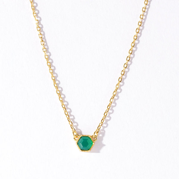 VFX0246 Hexagon Birthstone Pendant Necklace