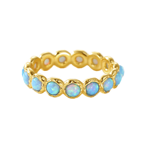 VFJ0165 Scalloped Opal Eternity Ring