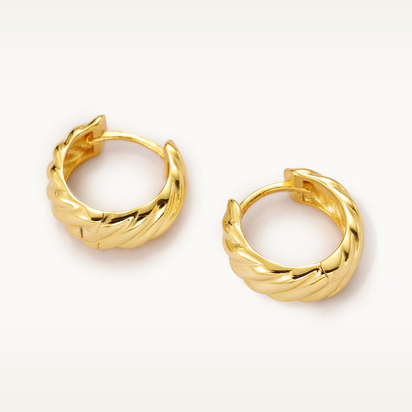 FE2073 925 Sterling Silver Charlotte Bold Huggie Hoop Earrings