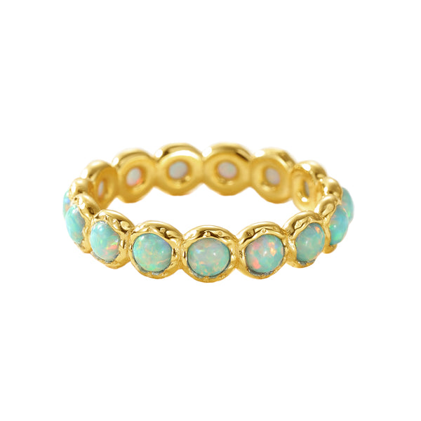 VFJ0165 Scalloped Opal Eternity Ring