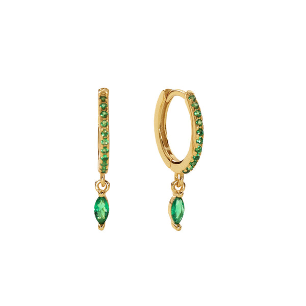 FE2759 Blue Turquoise Colorful Stone Dangle Hoop Earrings