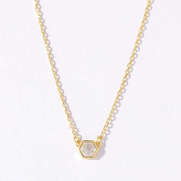 VFX0245 Hexagon Birthstone Pendant Necklace