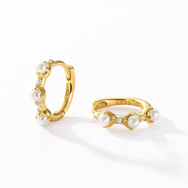 VFE0441 Triple Pearls Hoop Earring