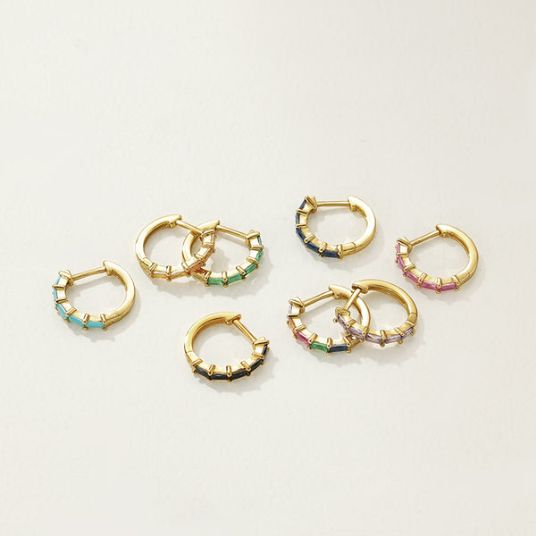 FE2846 925 Sterling Silver Pave Diamond CZ Hoop Earrings