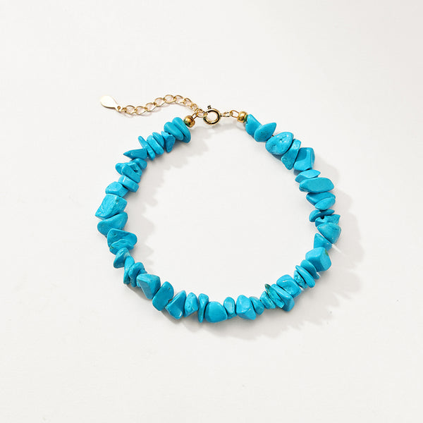 PB0090 Gold Blue Turquoise Bracelet
