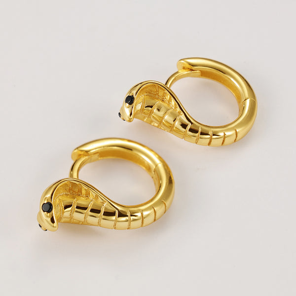 FE2131 925 Sterling Silver Flexible Snake Hoop Earrings