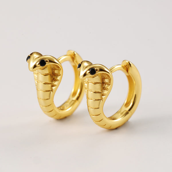 FE2131 925 Sterling Silver Flexible Snake Hoop Earrings