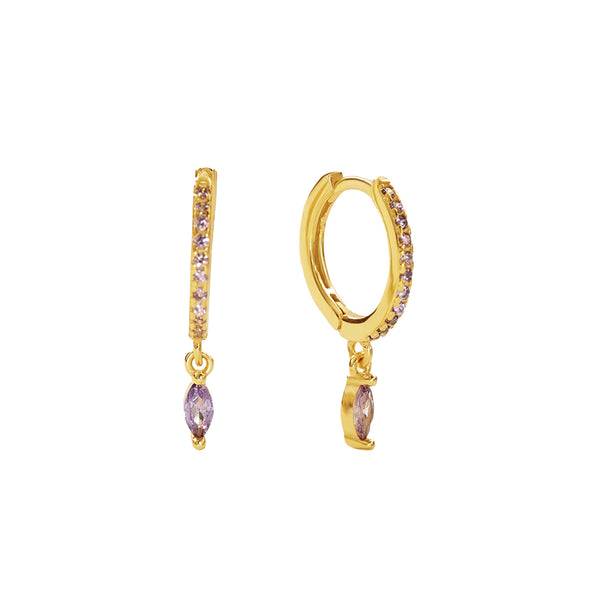 FE2759 Blue Turquoise Colorful Stone Dangle Hoop Earrings