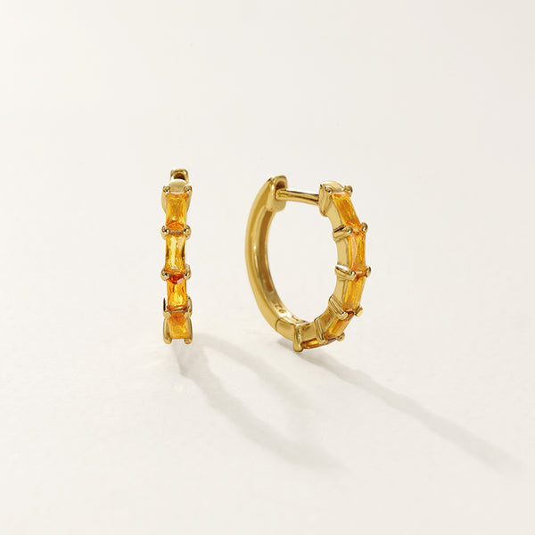 FE2846 925 Sterling Silver Pave Diamond CZ Hoop Earrings