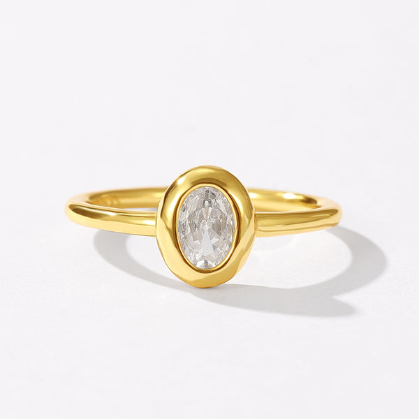 VFJ0689 Vintage Oval CZ Wedding Ring