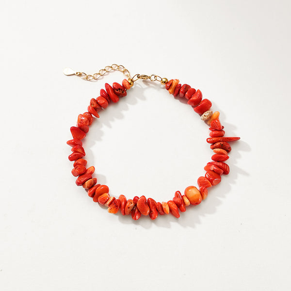 PB0089 925 Sterling Silver Shattered Red Crystal Bracelet