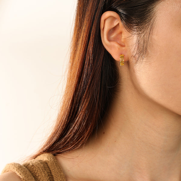 FE2903 925 Sterling Silver Wavy Hoop Earring