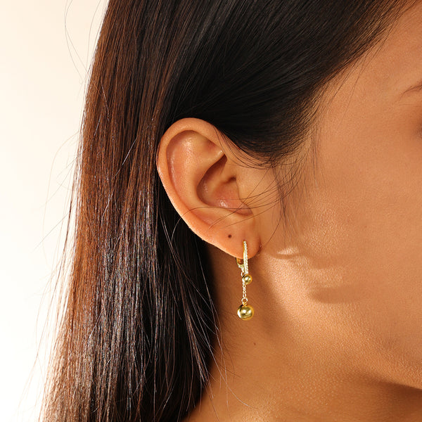 FE2784 925 Sterling Silver Bead Drop Earrings