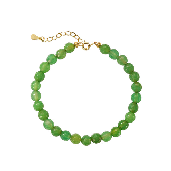 PB0112 Green Agate Charm Beaded Bracelets