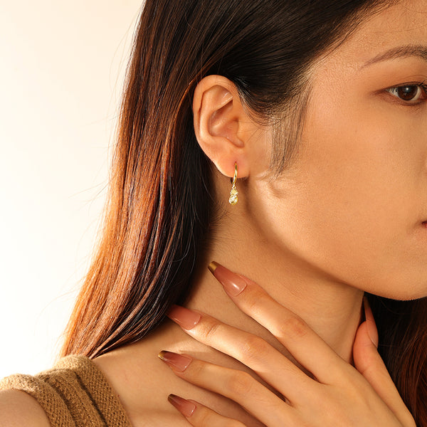 FE2731 925 Sterling Silver Cubic Zirconia Pineapple Dangle Earrings