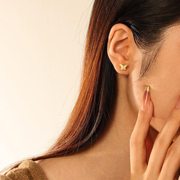 FE2765 925 Sterling Silver Mini Butterfly Stud Earring