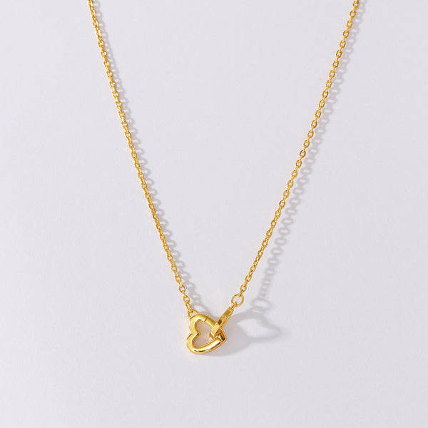 VFX0120 Double Interlocked Heart Necklace