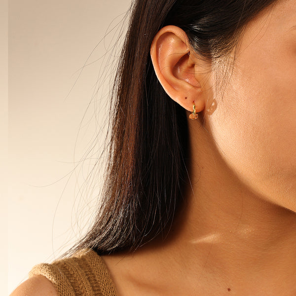 FE2743 925 Sterling Silver Square Colorful Zirconia Hoop Earring