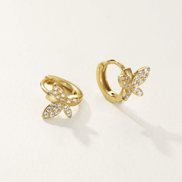 FE2753 925 Sterling Silver Chic Butterfly Hoop Earring