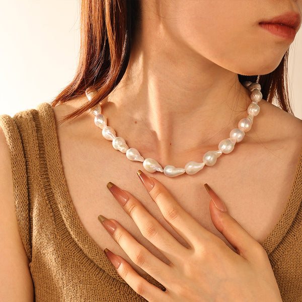 VPN0091 Women Pearl Choker Necklace