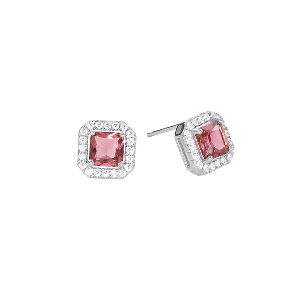 FE2761 925 Sterling Silver Luxury Colorful CZ Stud Earring