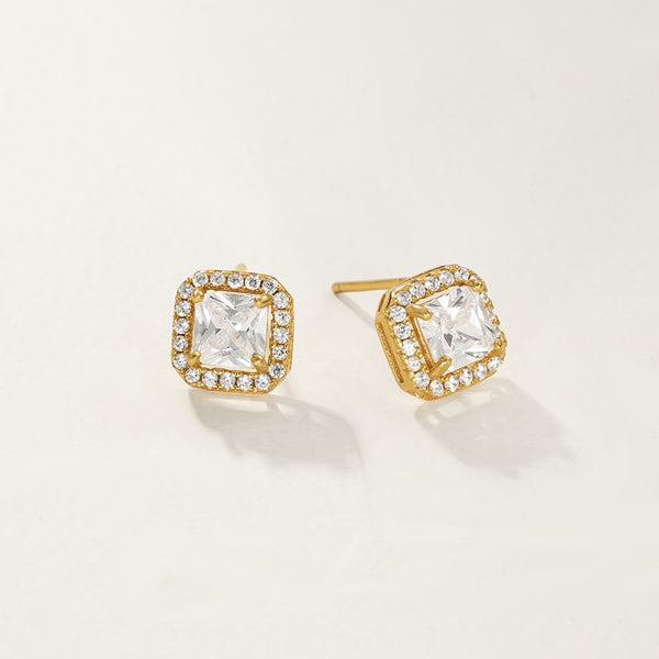 FE2761 925 Sterling Silver Luxury Colorful CZ Stud Earring