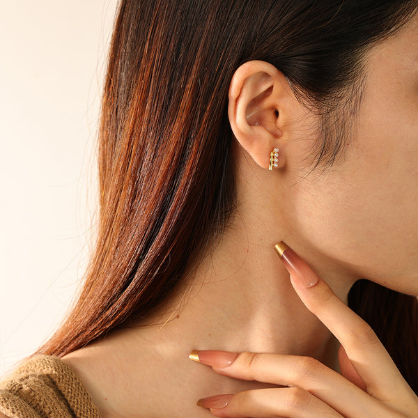 FE2886 925 Sterling Silver Shell Pearl Stud Earring