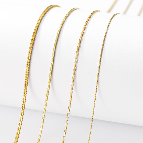 FX1282 925 Sterling Silver Box Chain Necklaces