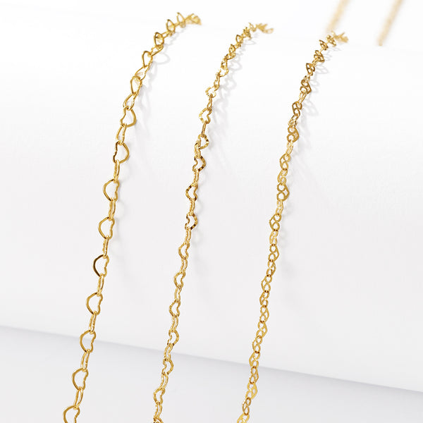 FX1290 925 Sterling Silver Heart Women Chain Necklace