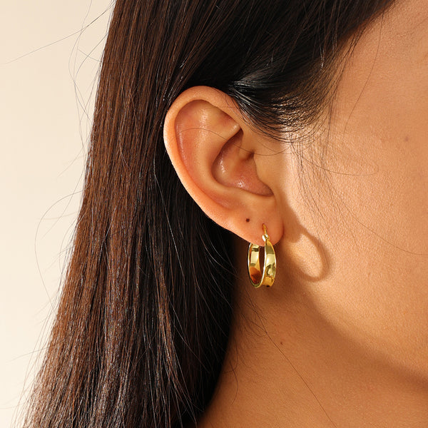 VFE0067 High Polish Wide Hoop Earrings