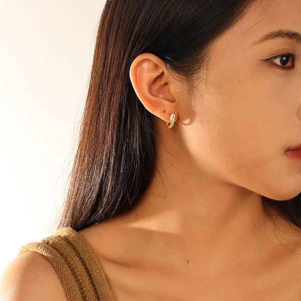 VFE0056 Pear Cut Zirconia Hoop Earrings