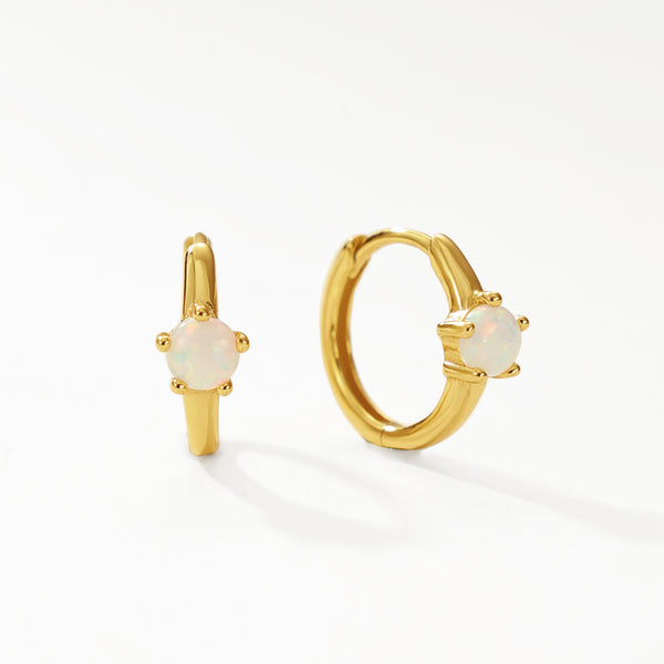 FE3128 Opal & Oubo Hoop Earrings