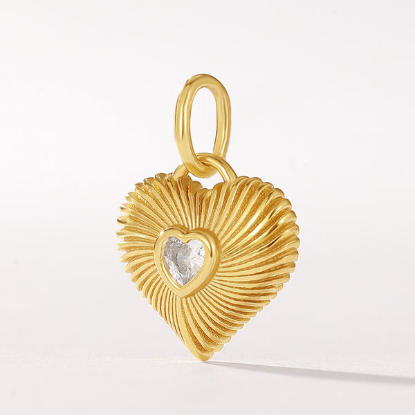 VFD0651 Zircon Heart Charm Pendant