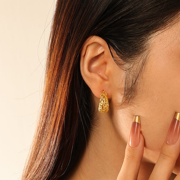 FE2869 925 Sterling Silver Cutout Stud Earrings